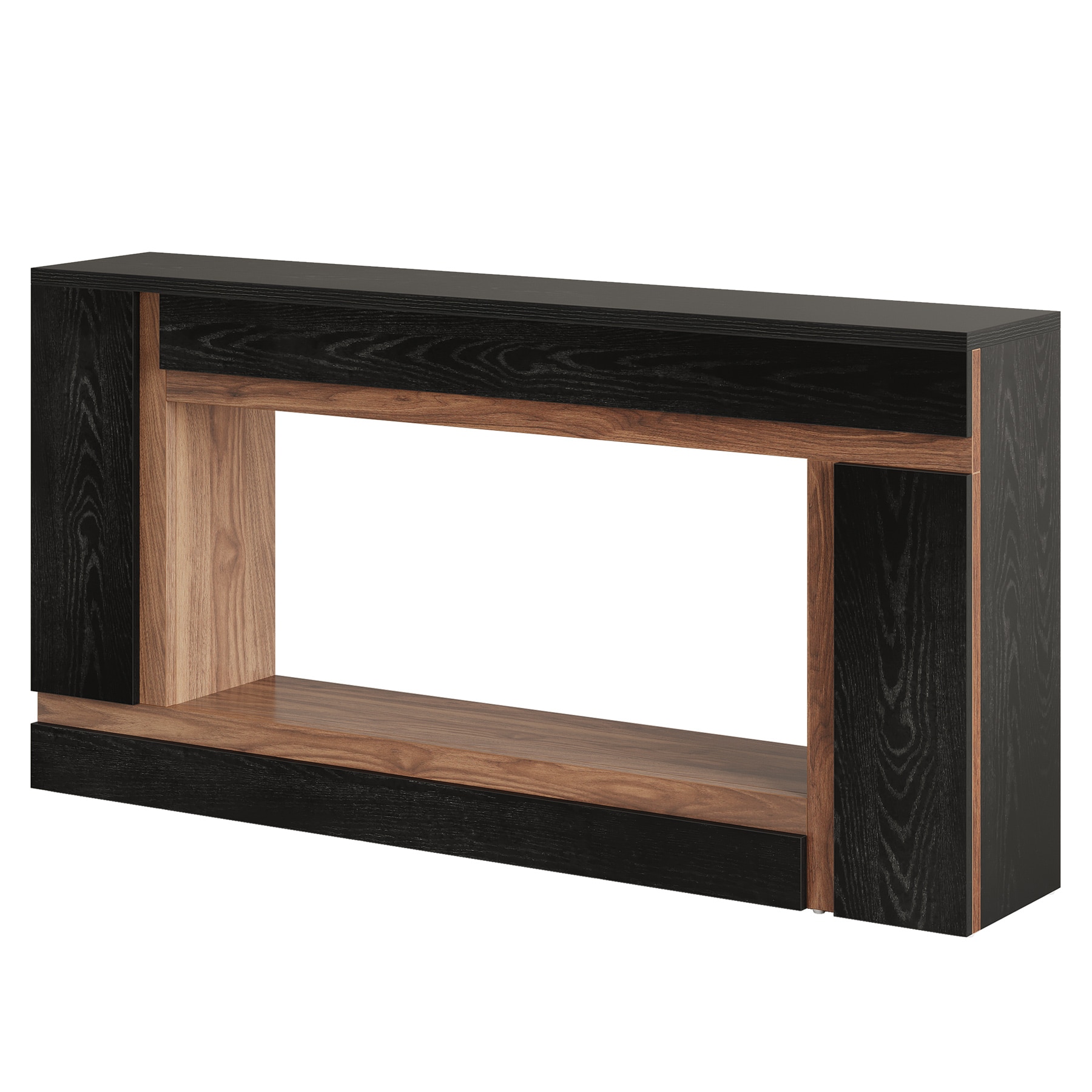 Console Table, 2-Tier Wooden Rectangular Sofa Table Hallway Table_voghion.com